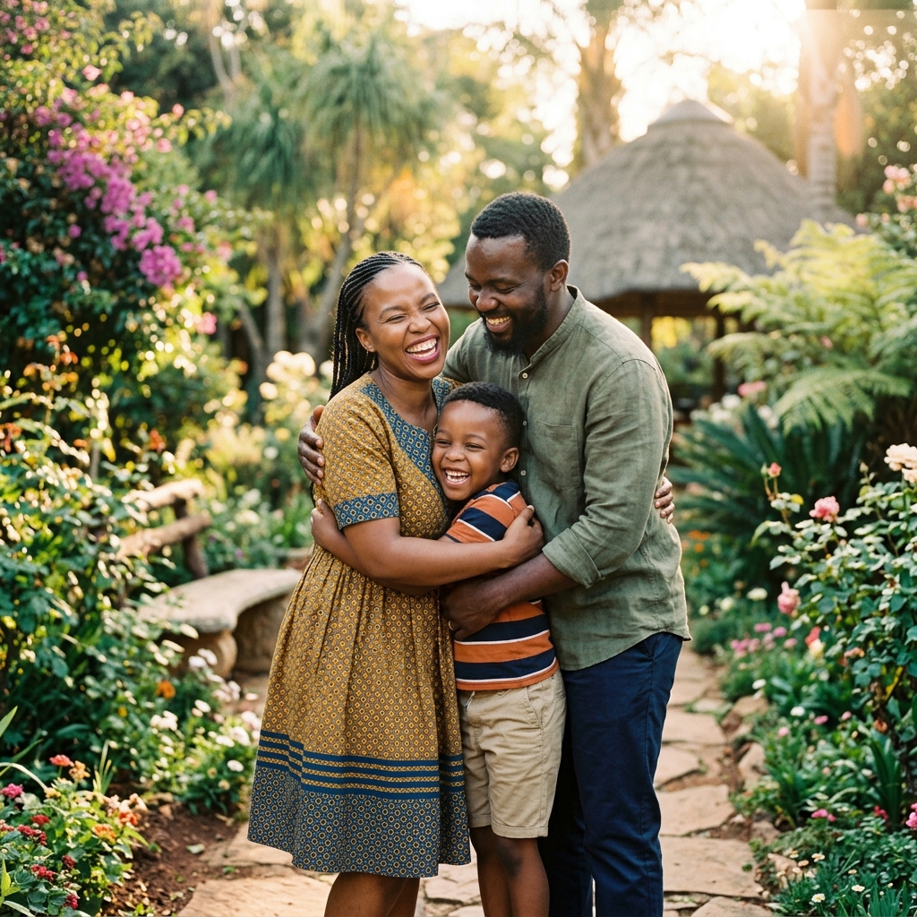 Family sharing a joyful moment together